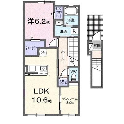 セリーノ・Ｋ 202【管理NO：1-027630201-02020】 ★家具家電は申し込み後に搬入します★ ★2026年10月中旬入居可能★の物件画像
