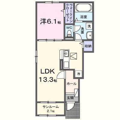 クレールＣ 101【管理NO：1-026174301-01010】 ★家具家電は申し込み後に搬入します★ ★2026年09月上旬入居可能★の物件画像