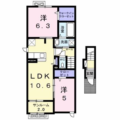 メゾン・シャトンⅡ 201【管理NO：1-028086802-02010】 ★家具家電は申し込み後に搬入します 2026年09月上旬入居可能の物件画像