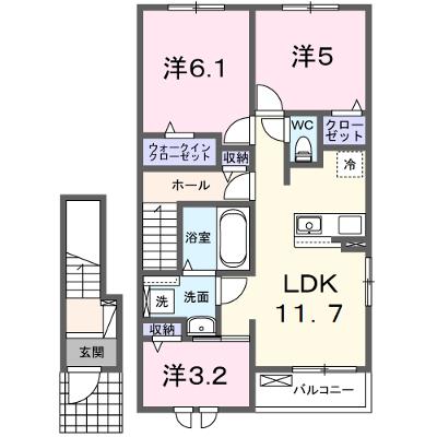 グラン・シャリオ 203【管理NO：1-028678901-02030】 ★家具家電は申し込み後に搬入します 2026年11月下旬入居可能の物件画像