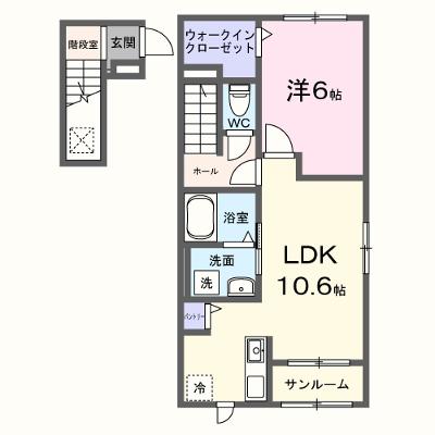 セレーノ渚西 201【管理NO：1-028658201-02010】 ★家具家電は申し込み後に搬入します 2026年12月下旬入居可能の物件画像
