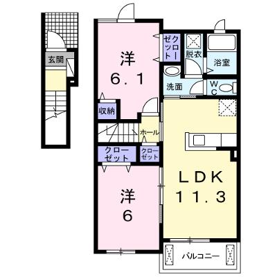 グロワール　Ⅰ 202【管理NO：1-023033201-02020】 ★家具家電は申し込み後に搬入します 2026年08月中旬入居可能の物件画像