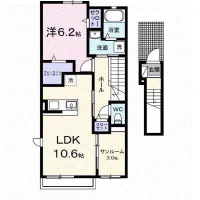セレストローザ 202【管理NO：1-028729401-02020】 ★家具家電は申し込み後に搬入します★ ★2026年11月下旬入居可能★の物件画像