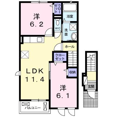 エルカーサⅡ 201【管理NO：1-018615002-02010】 ★家具家電は申し込み後に搬入します★ ★2026年09月中旬入居可能★の物件画像