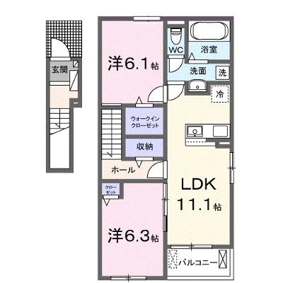 リヴァーサイド・フィオーレ　Ⅱ 201【管理NO：1-027371602-02010】 ★家具家電は申し込み後に搬入します★ ★2026年10月上旬入居可能★の物件画像