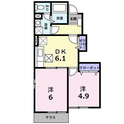 サンクレメントＢ 104【管理NO：1-013521202-01040】 ★家具家電は申し込み後に搬入します★ ★2026年09月上旬入居可能★の物件画像