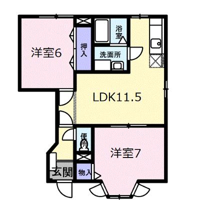 セトルエレガンＢ 104【管理NO：1-012169702-01040】 ★家具家電は申し込み後に搬入します★ ★2026年09月上旬入居可能★の物件画像