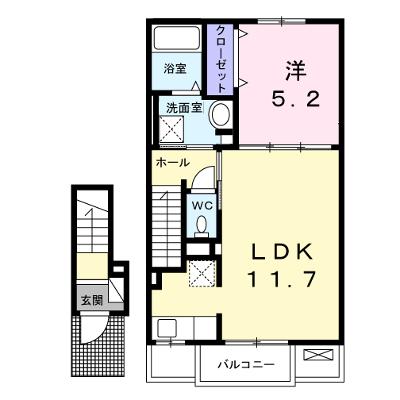 ラプレⅡ 202【管理NO：1-024002301-02020】 ★家具家電は申し込み後に搬入します 2026年09月上旬入居可能の物件画像