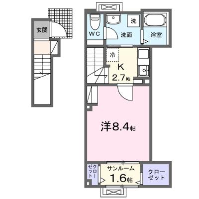 アクア　ミル 202【管理NO：1-027534601-02020】 ★家具家電は申し込み後に搬入します★ ★2026年09月中旬入居可能★の物件画像