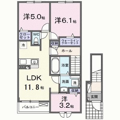 バンブー　ロン 202【管理NO：1-028392401-02020】 ★家具家電は申し込み後に搬入します★ ★2027年01月下旬入居可能★の物件画像