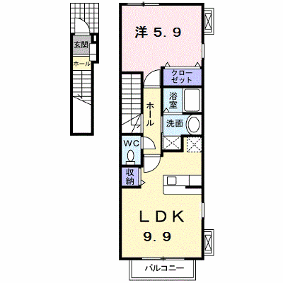 ソレイユ・Ｋ 201【管理NO：1-013631701-02010】 ★家具家電は申し込み後に搬入します★の物件画像