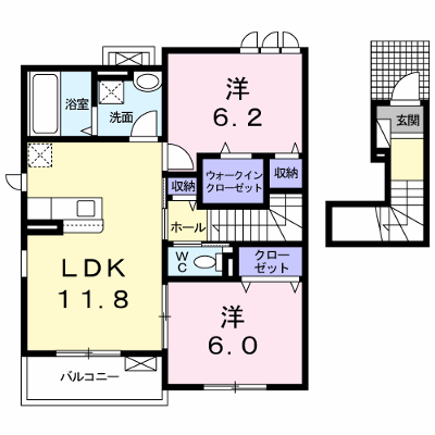ラインアパート　Ⅱ 203【管理NO：1-024712802-02030】 ★家具家電は申し込み後に搬入します★ ★2026年09月中旬入居可能★の物件画像