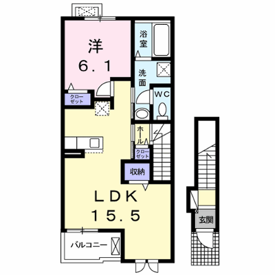 ル・レーブ坂上Ⅰ 204【管理NO：1-023577401-02040】 ★家具家電は申し込み後に搬入します★の物件画像