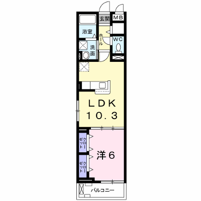 トゥジーテ 203【管理NO：1-026497301-02030】 ★家具家電は申し込み後に搬入します★ ★2026年08月中旬入居可能★の物件画像