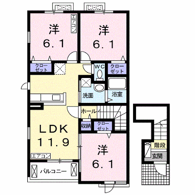 プリエール　Ⅰ 201【管理NO：1-018705701-02010】 ★家具家電は申し込み後に搬入します★ ★2026年09月上旬入居可能★の物件画像