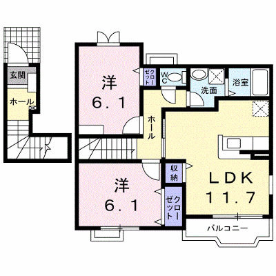 エスポワ－ル　Ⅱ号館 201【管理NO：1-013300802-02010】 ★家具家電は申し込み後に搬入します★の物件画像