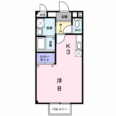 フライ・ハイト通古賀 102【管理NO：1-010650001-01020】 ★家具家電は申し込み後に搬入します★ ★2026年08月上旬入居可能★の物件画像