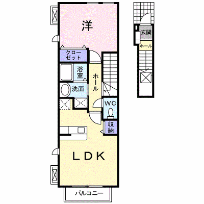サンフラワー・Ｋ 204【管理NO：1-015154501-02040】 ★家具家電は申し込み後に搬入します★の物件画像