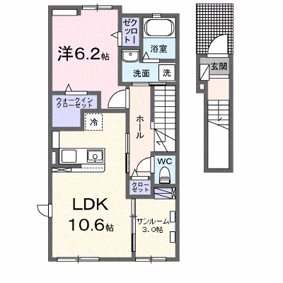 オーブ 204【管理NO：1-027403301-02040】 ★家具家電は申し込み後に搬入します★の物件画像
