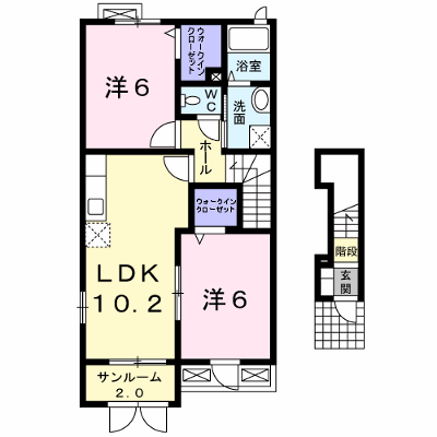 フィオレンテＣ 201【管理NO：1-015221103-02010】 ★家具家電は申し込み後に搬入します★の物件画像