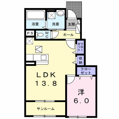 ラ・ヴィ・カルムＢ 104【管理NO：1-025165201-01040】 ★家具家電は申し込み後に搬入します★ ★2026年09月下旬入居可能★の物件画像