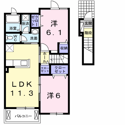 スローフォレストⅡ 203【管理NO：1-018339202-02030】 ★家具家電は申し込み後に搬入します★ ★2026年09月上旬入居可能★の物件画像
