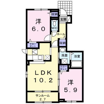 レジーナＨＡＴＡ 102【管理NO：1-019194801-01020】 ★家具家電は申し込み後に搬入します 2026年09月上旬入居可能の物件画像