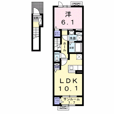 ヒカルサ高岡角イースト 203【管理NO：1-027529601-02030】 ★家具家電は申し込み後に搬入します★の物件画像