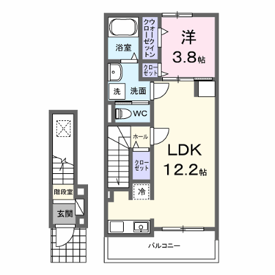 ブルーデイジー 205【管理NO：1-028032301-02040】 ★家具家電は申し込み後に搬入します★ ★2026年09月中旬入居可能★の物件画像