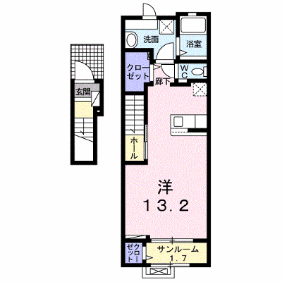 ラパン　ヴェール 203【管理NO：1-026928401-02030】 ★家具家電は申し込み後に搬入します★ ★2026年09月中旬入居可能★の物件画像