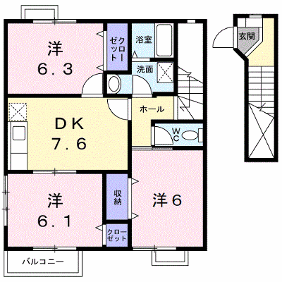ヒロハウスＣ 202【管理NO：1-012013901-02020】 ★家具家電は申し込み後に搬入します★ ★2026年09月中旬入居可能★の物件画像