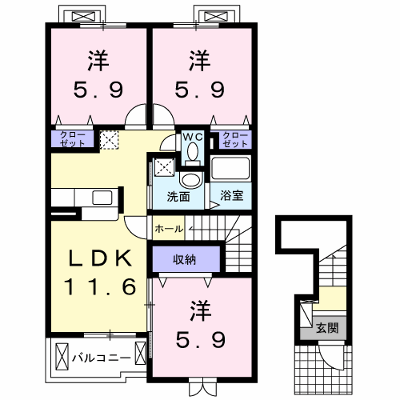パレットＢ 201【管理NO：1-018299502-02010】 ★家具家電は申し込み後に搬入します★ ★2026年09月中旬入居可能★の物件画像