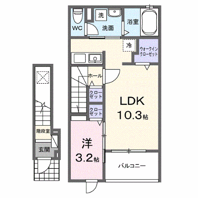 メゾンラペーシュ 203【管理NO：1-028115401-02030】 ★家具家電は申し込み後に搬入します★ ★2026年09月中旬入居可能★の物件画像