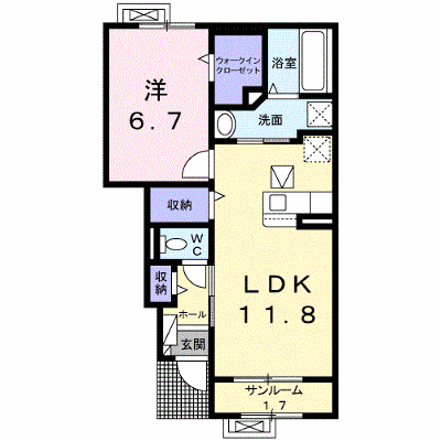 レガリアⅠ 102【管理NO：1-026467901-01020】 ★家具家電は申し込み後に搬入します 2026年09月中旬入居可能の物件画像