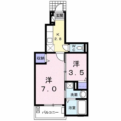 ファンタジー　ランド 102【管理NO：1-022753401-01020】 ★家具家電は申し込み後に搬入します 2026年09月中旬入居可能の物件画像