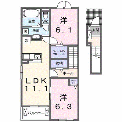 グランディス 204【管理NO：1-028748001-02040】 ★家具家電は申し込み後に搬入します★ ★2026年10月上旬入居可能★の物件画像