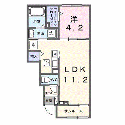 アンフィニ　アムールⅠ 103【管理NO：1-028512401-01030】 ★家具家電は申し込み後に搬入します★ ★2026年09月下旬入居可能★の物件画像