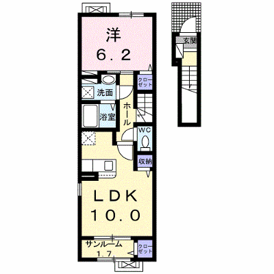 セレノ三和Ⅰ 204【管理NO：1-025396501-02040】 ★家具家電は申し込み後に搬入します★ ★2026年09月中旬入居可能★の物件画像