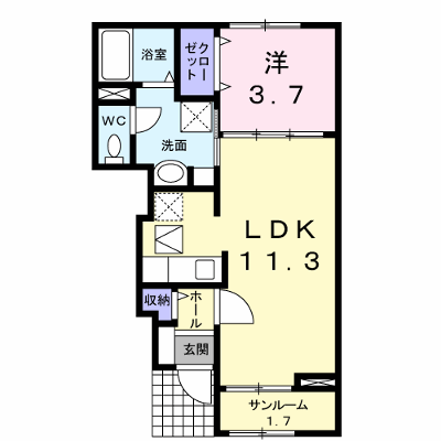 サン　スツール 101【管理NO：1-014824301-01010】 ★家具家電は申し込み後に搬入します★ ★2026年09月中旬入居可能★の物件画像