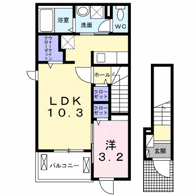 ル・フランⅠ 201【管理NO：1-027483601-02010】 ★家具家電は申し込み後に搬入します★ ★2026年09月中旬入居可能★の物件画像