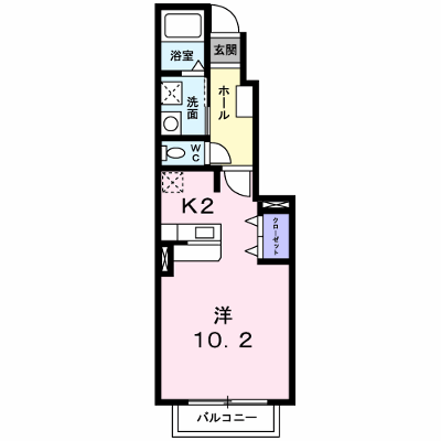 フィオーレ松ヶ丘 103【管理NO：1-014596401-01030】 ★家具家電は申し込み後に搬入します★ ★2026年09月中旬入居可能★の物件画像