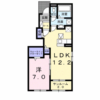 サクライン方保田　Ⅱ 101【管理NO：1-026659902-01010】 ★家具家電は申し込み後に搬入します★ ★2026年09月中旬入居可能★の物件画像