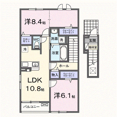 ポミエＡ 205【管理NO：1-028452801-02050】 ★家具家電は申し込み後に搬入します★ ★2026年10月上旬入居可能★の物件画像