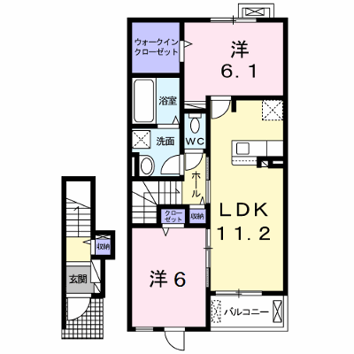 ヴァン　ヴェール　Ⅰ 202【管理NO：1-025701101-02020】 ★家具家電は申し込み後に搬入します★ ★2026年08月下旬入居可能★の物件画像
