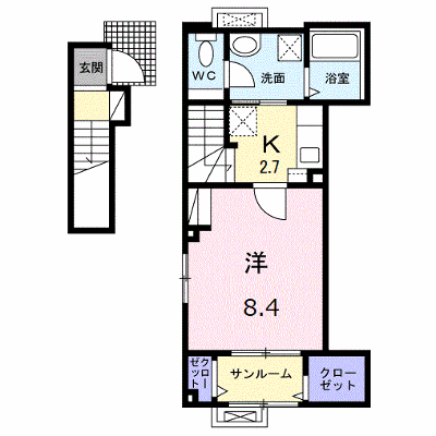 サラ 203【管理NO：1-025904301-02030】 ★家具家電は申し込み後に搬入します★の物件画像