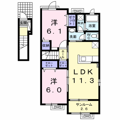 ペスケートⅠ 201【管理NO：1-020220001-02010】 ★家具家電は申し込み後に搬入します★ ★2026年11月上旬入居可能★の物件画像