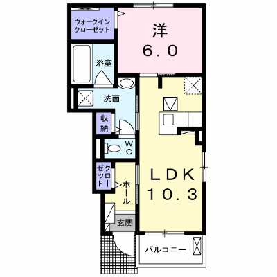 ドルチェＢ 102【管理NO：1-024463401-01020】 ★家具家電は申し込み後に搬入します★ ★2026年09月中旬入居可能★の物件画像