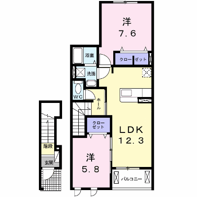 プリムローズＫ 203【管理NO：1-018506301-02030】 ★家具家電は申し込み後に搬入します★ ★2026年09月中旬入居可能★の物件画像