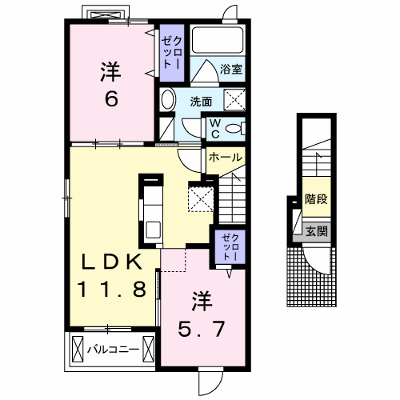 プラシード白山Ⅰ 201【管理NO：1-021094301-02010】 ★家具家電は申し込み後に搬入します★ ★2026年09月中旬入居可能★の物件画像