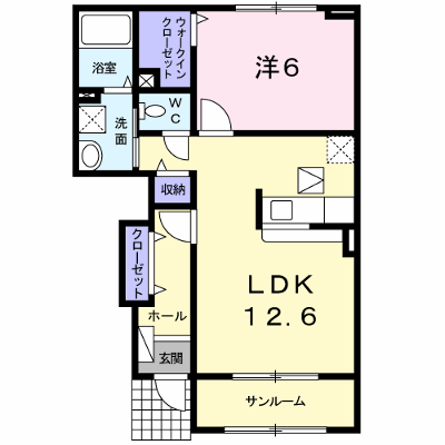 クレア 102【管理NO：1-018362601-01020】 ★家具家電は申し込み後に搬入します★の物件画像